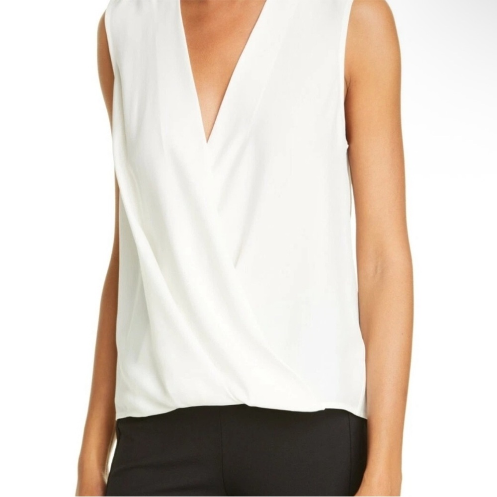 RAG & BONE 100% SILK CREAM WRAP BLOUSE SMALL - Picture 6 of 7